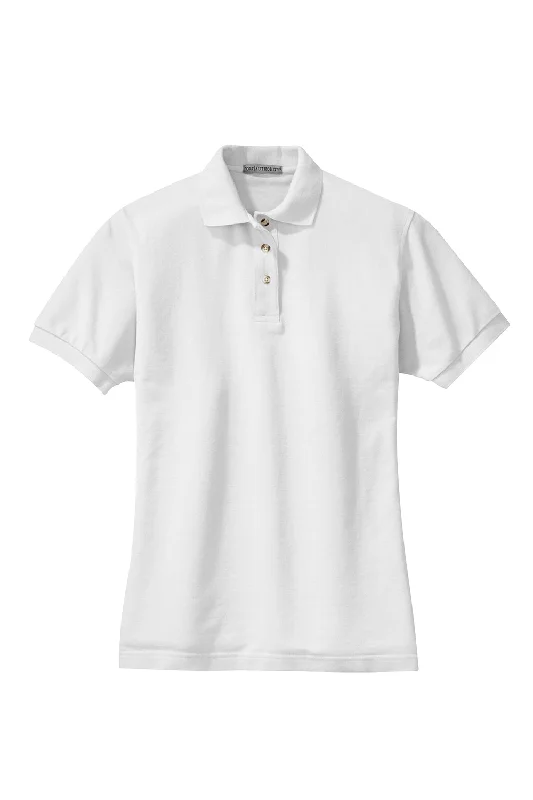 Port Authority Womens Shrink Resistant Short Sleeve Polo Shirt - White