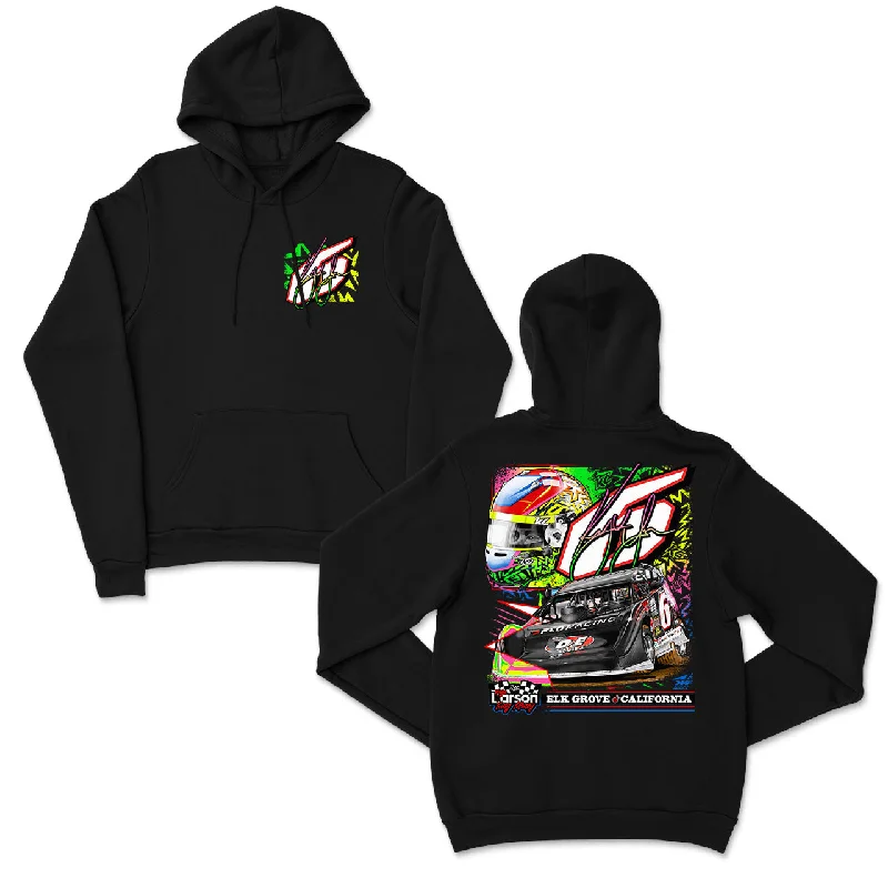 R6TRO Design- Adult Black Hooded Sweatshirt