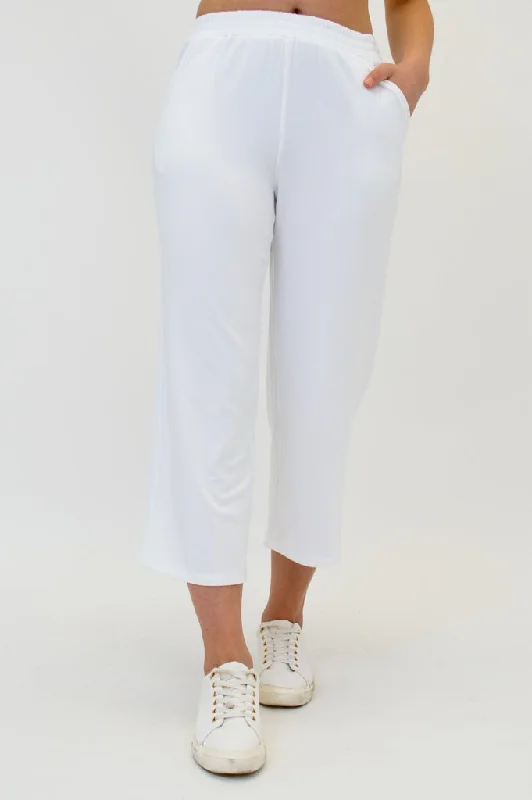 Sky Pants, White, Cotton