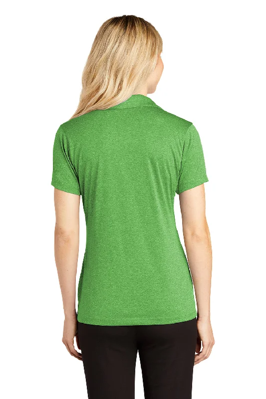 Sport-Tek Womens Heather Contender Moisture Wicking Short Sleeve Polo Shirt - Heather Turf Green