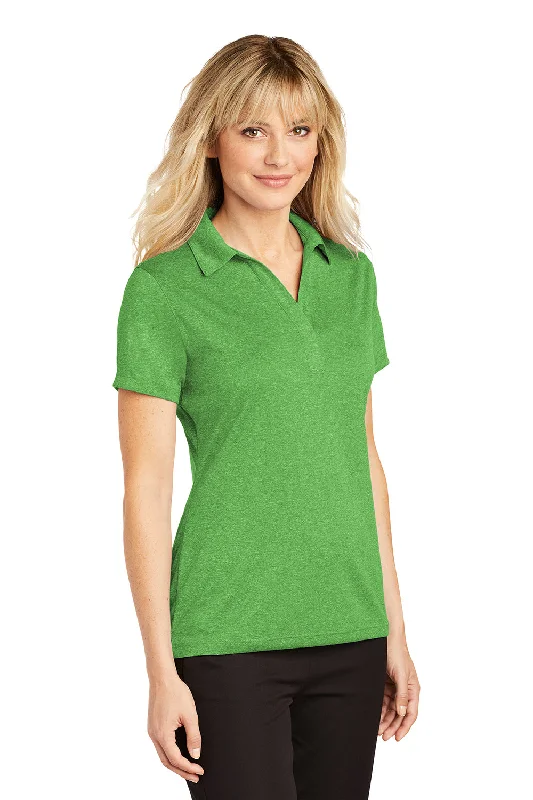 Sport-Tek Womens Heather Contender Moisture Wicking Short Sleeve Polo Shirt - Heather Turf Green