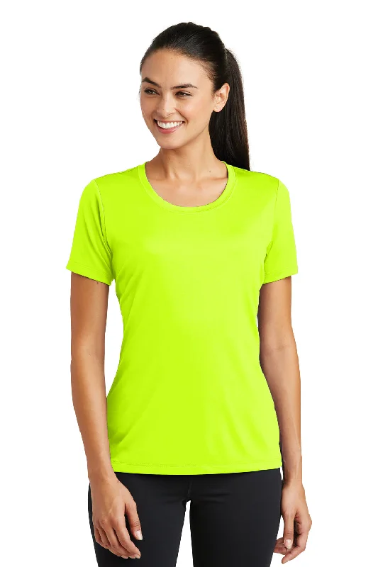 Sport-Tek Womens Tough Moisture Wicking Short Sleeve Crewneck T-Shirt - Neon Yellow - Closeout