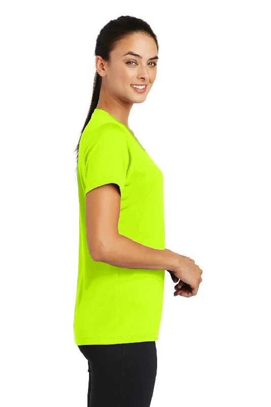 Sport-Tek Womens Tough Moisture Wicking Short Sleeve Crewneck T-Shirt - Neon Yellow - Closeout