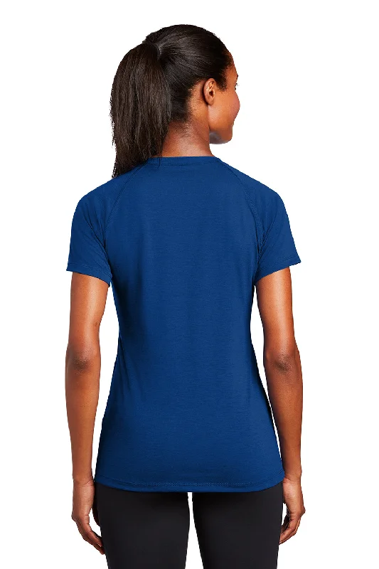 Sport-Tek Womens Ultimate Performance Moisture Wicking Short Sleeve V-Neck T-Shirt - True Royal Blue