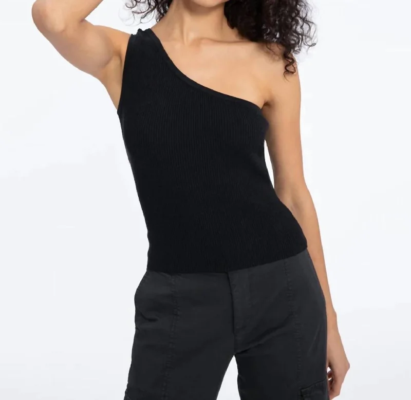 All Day One Shoulder Top In Black