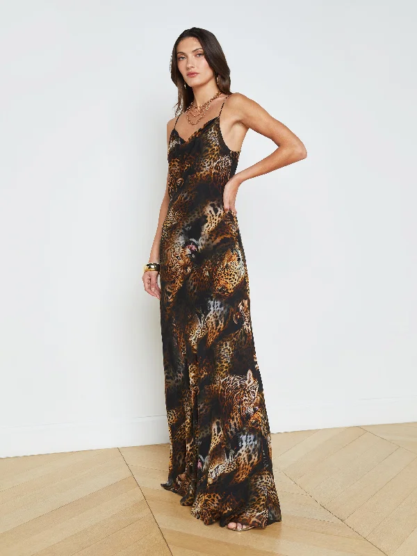 Christine Silk Leopard-Print Dress