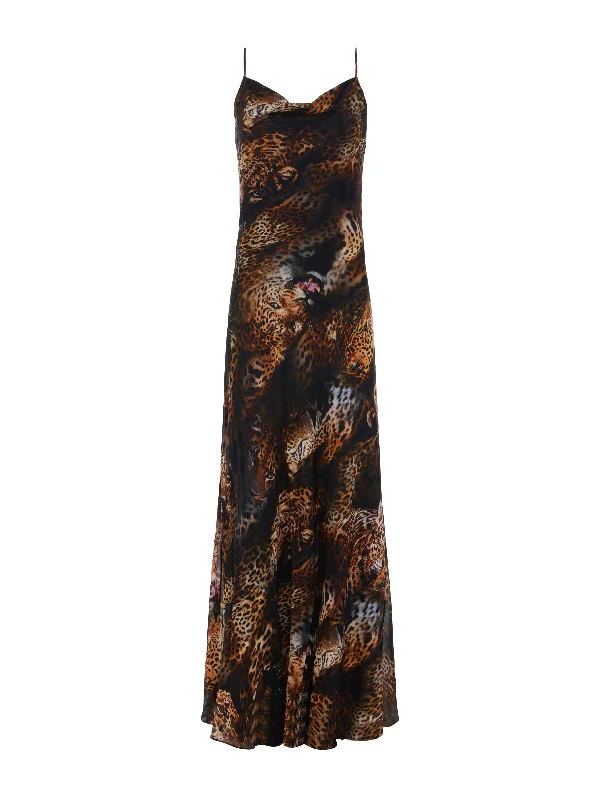 Christine Silk Leopard-Print Dress