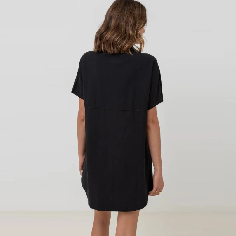 Classic Shirt Dress (Black)