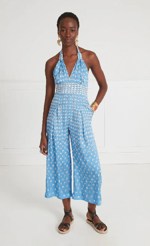 Cowrie Print Jumpsuit - Cornflower