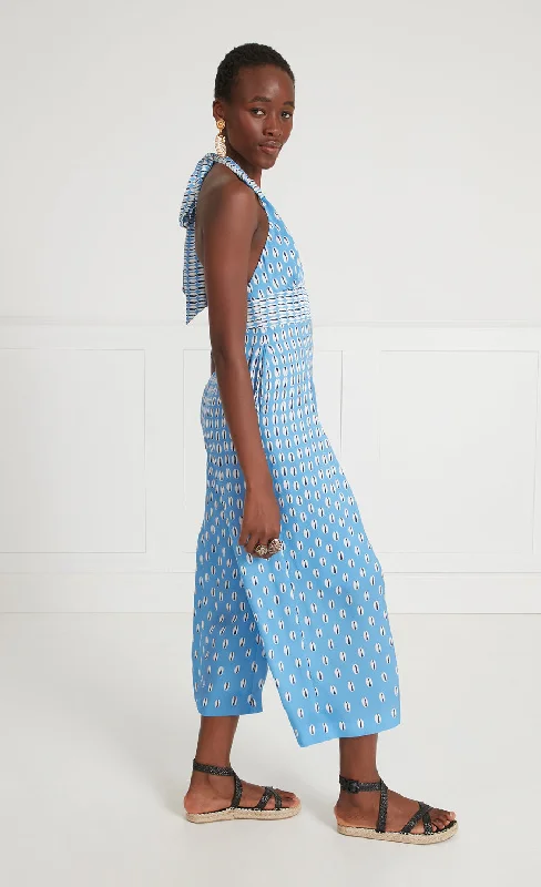 Cowrie Print Jumpsuit - Cornflower