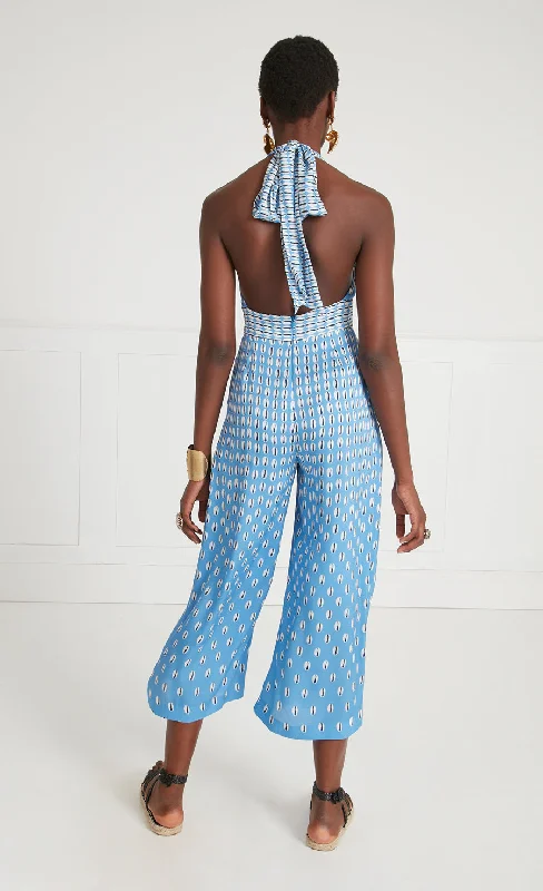 Cowrie Print Jumpsuit - Cornflower