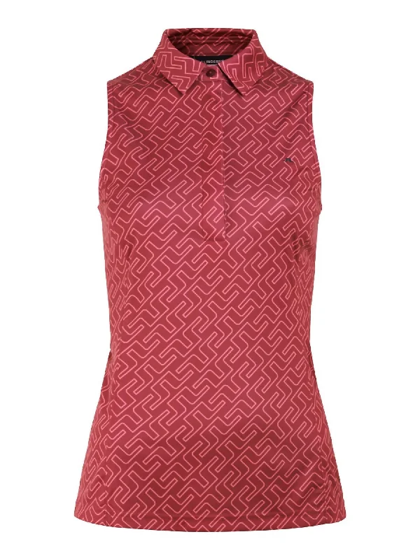 Dena Print Sleeveless Top In Hot Pink Bridge Monogram