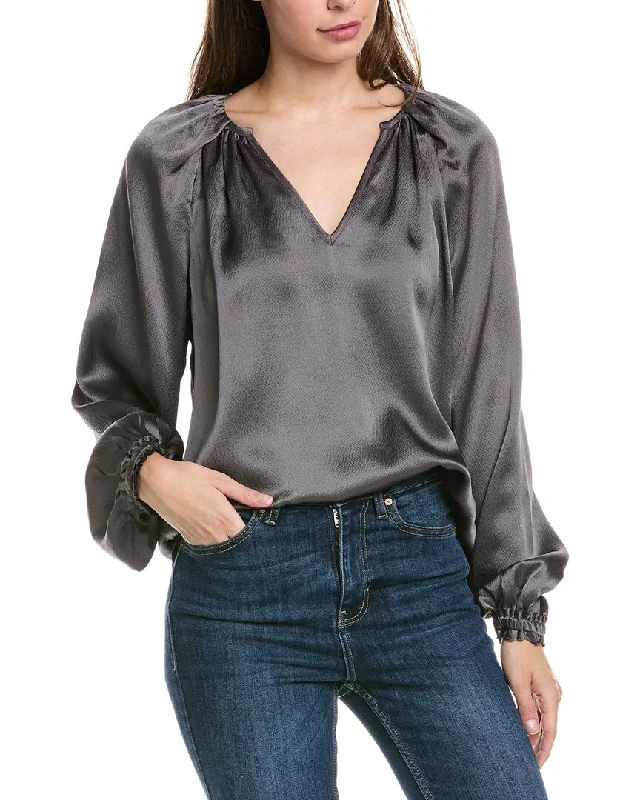 Go> by GoSilk Foldover Silk Top