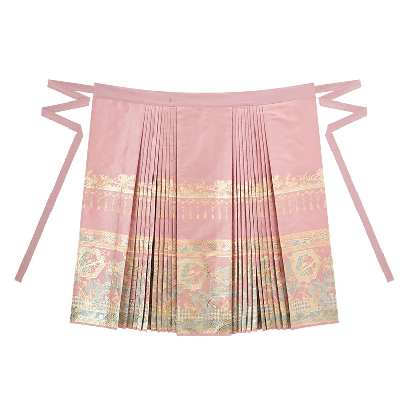 S / peach blossom pink horse face skirt