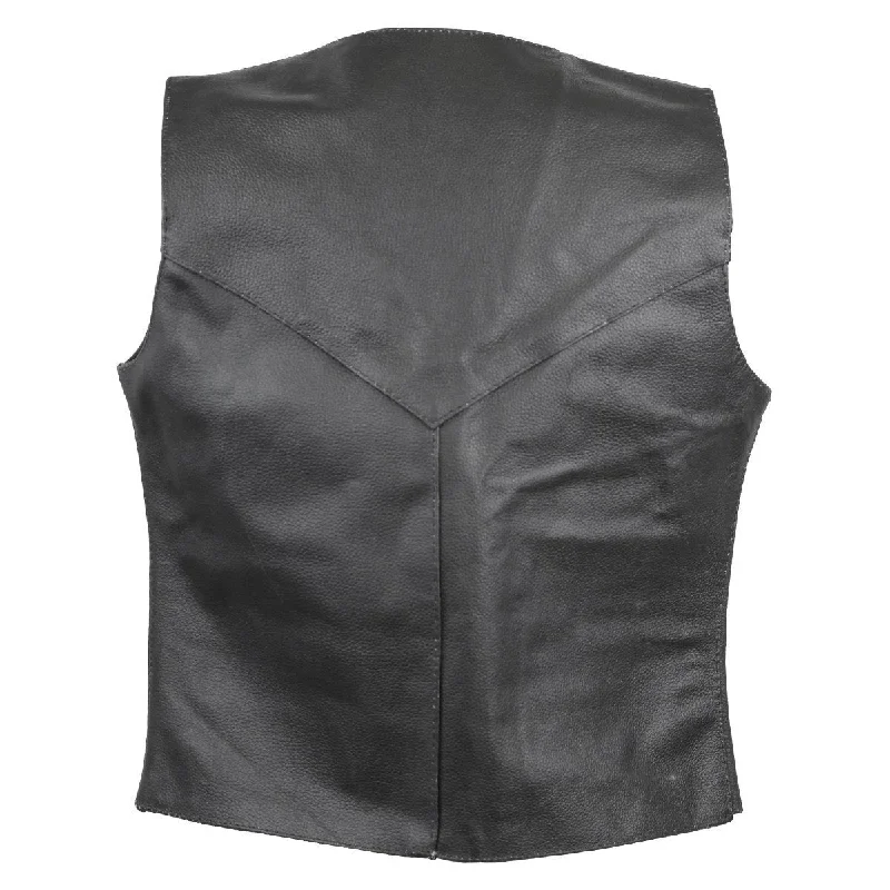 VL1004S Ladies Milled Leather Plain Side Vest