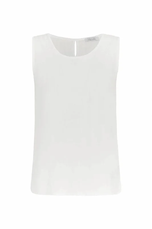 Linen Tank Top In White