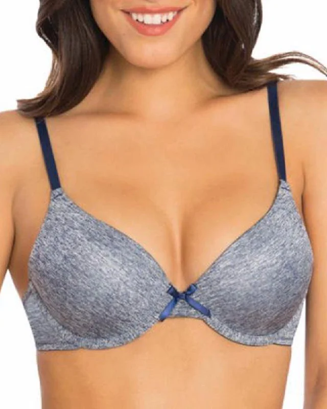 Secret Treasures - Walmart - T-shirt Bra - Soft Padded Underwired Pushup Bra - Blue & Grey