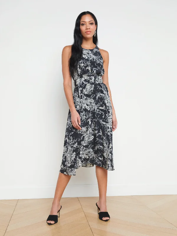 Vivian Belted Silk Dress