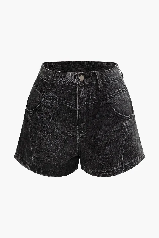 Basic Solid Denim Short