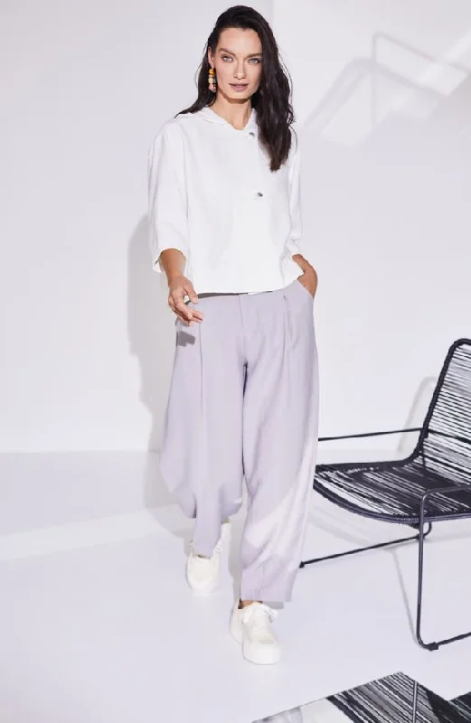 Naya Wide Leg Trouser With Tuck Hem