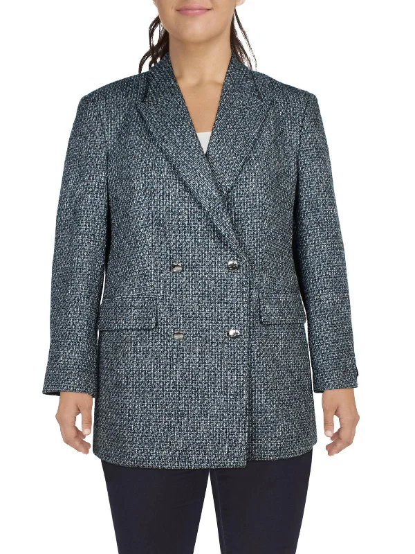 Womens Tweed Topper Double-Breasted Blazer