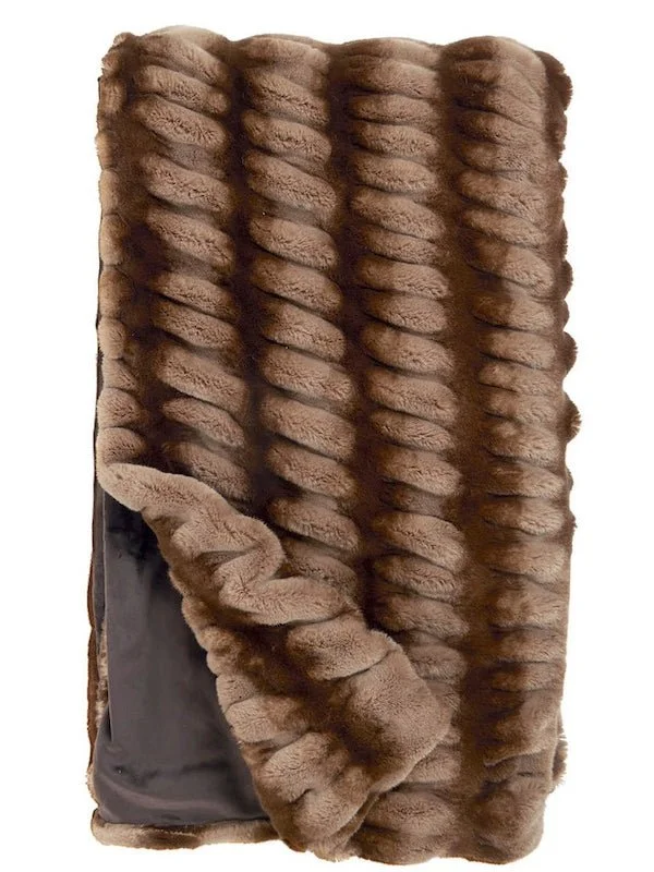Cotton blankets for breathability and a lightweight feelMicrofiber blankets that are durable and easy to care forCaramel Chinchilla Couture Faux Fur Throw Blanket by Fabulous Furs