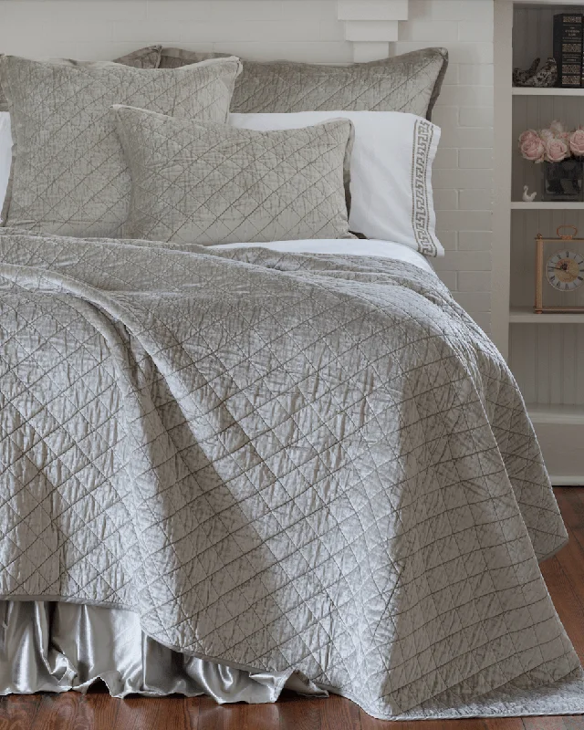 Recycled polyester blankets for an eco - conscious optionChenille blankets with a thick and fuzzy textureChloe Ice Silver Velvet Bedding by Lili Alessandra Recycled polyester blankets for an eco - conscious optionChenille blankets with a thick and fuzzy textureChloe Ice Silver Velvet Bedding by Lili Alessandra