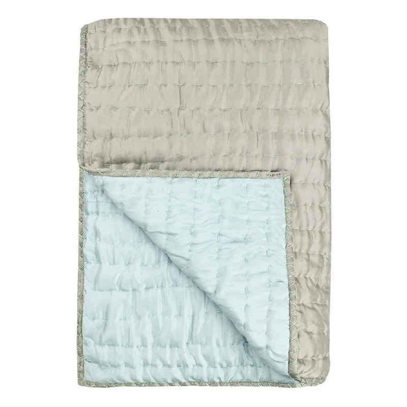 Silk blankets with a smooth and elegant touchRecycled polyester blankets for an eco - conscious optionDesigners Guild Chenevard Pebble & Duck Egg Quilt & Shams