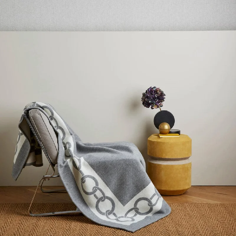 Rayon from bamboo blankets for a silky and breathable feelKing - size blankets to cover large beds comfortablyFrette Chains Throw Blanket in Grey and Milk Rayon from bamboo blankets for a silky and breathable feelKing - size blankets to cover large beds comfortablyFrette Chains Throw Blanket in Grey and Milk