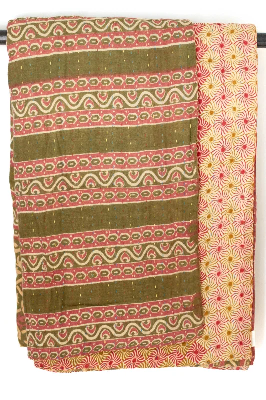 Bamboo fiber blankets with natural antibacterial propertiesLinen blankets with a rustic and textured lookJump Kantha Throw