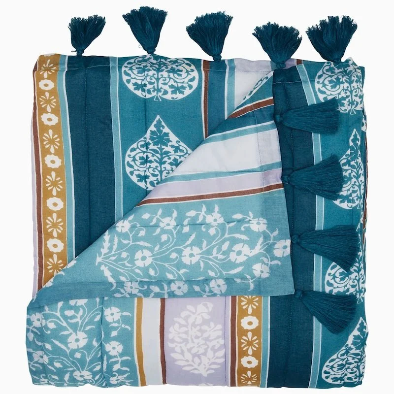 Rayon from bamboo blankets for a silky and breathable feelBamboo fiber blankets with natural antibacterial propertiesMalvika Peacock Quilted Throw Blanket by John Robshaw Rayon from bamboo blankets for a silky and breathable feelBamboo fiber blankets with natural antibacterial propertiesMalvika Peacock Quilted Throw Blanket by John Robshaw