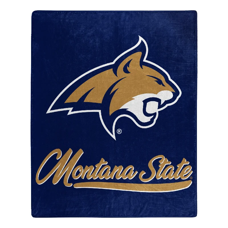 Synthetic fiber blend blankets for a budget - friendly choiceChenille blankets with a thick and fuzzy textureMontana State Signature College Throw Blanket
