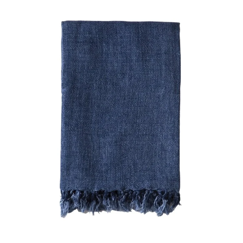 Synthetic fiber blend blankets for a budget - friendly choiceQueen - size blankets for standard - sized bedsMontauk Indigo Blankets by Pom Pom at Home Synthetic fiber blend blankets for a budget - friendly choiceQueen - size blankets for standard - sized bedsMontauk Indigo Blankets by Pom Pom at Home