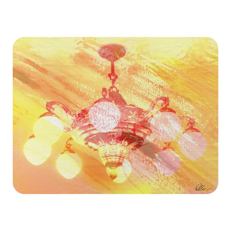 Recycled polyester blankets for an eco - conscious optionChenille blankets with a thick and fuzzy textureOrange chandelier (Blanket) Recycled polyester blankets for an eco - conscious optionChenille blankets with a thick and fuzzy textureOrange chandelier (Blanket)