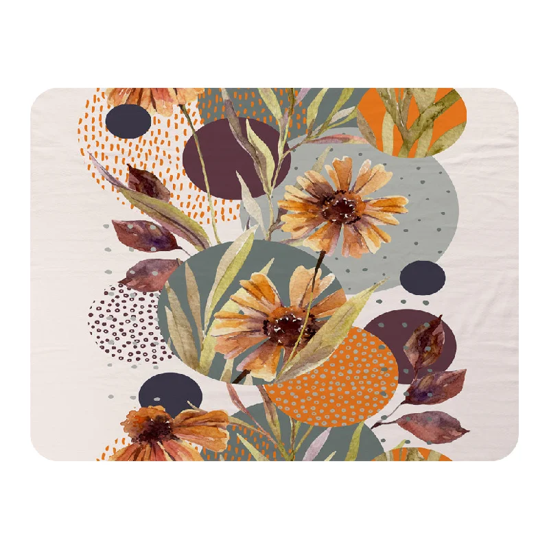 Cotton blankets for breathability and a lightweight feelMicrofiber blankets that are durable and easy to care forOrange Geometric With Flowers (Blanket) Cotton blankets for breathability and a lightweight feelMicrofiber blankets that are durable and easy to care forOrange Geometric With Flowers (Blanket)