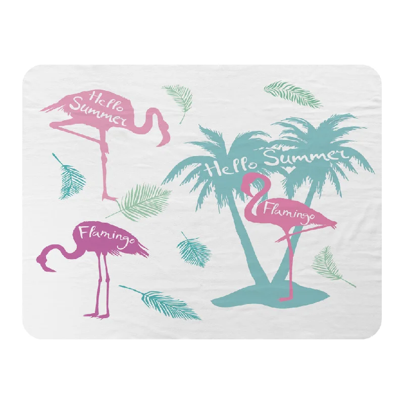 Queen - size blankets for standard - sized bedsRayon from bamboo blankets for a silky and breathable feelPalm & Flamingo (Blanket) Queen - size blankets for standard - sized bedsRayon from bamboo blankets for a silky and breathable feelPalm & Flamingo (Blanket)