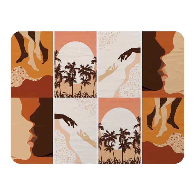 Alpaca wool blankets for a hypoallergenic and warm optionRecycled polyester blankets for an eco - conscious optionPaper cut male & female, abstract & floral collages, landscape scenes (Blanket)