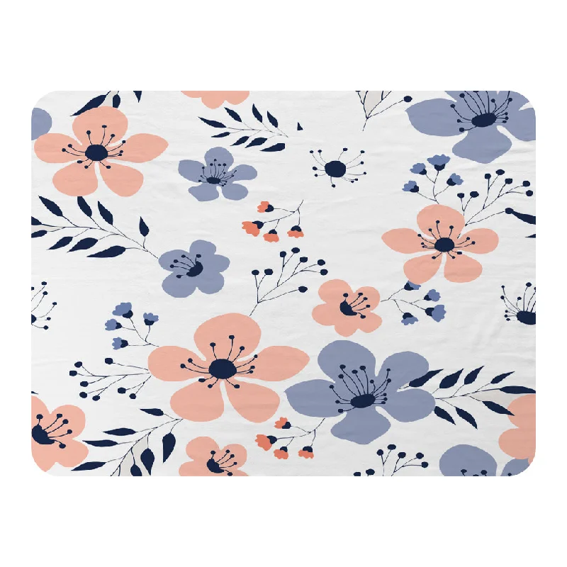 Synthetic fiber blend blankets for a budget - friendly choiceKing - size blankets to cover large beds comfortablyPink & Blue Flowers (Blanket) Synthetic fiber blend blankets for a budget - friendly choiceKing - size blankets to cover large beds comfortablyPink & Blue Flowers (Blanket)