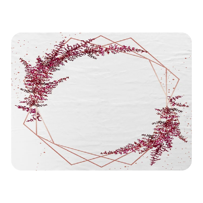 Recycled polyester blankets for an eco - conscious optionSilk blankets with a smooth and elegant touchPink Flower And Geometric Shapes (Blanket) Recycled polyester blankets for an eco - conscious optionSilk blankets with a smooth and elegant touchPink Flower And Geometric Shapes (Blanket)