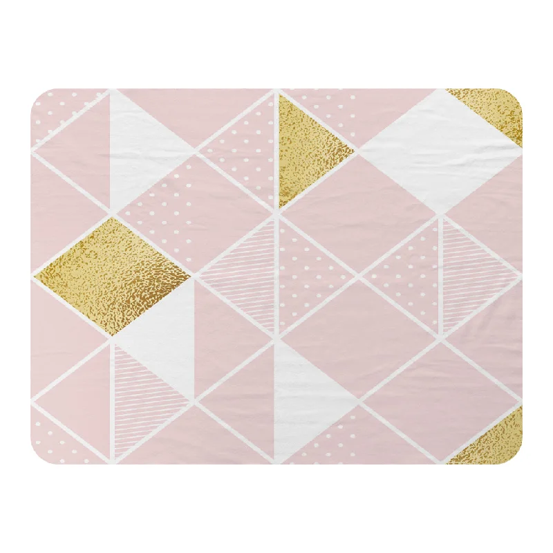 Chenille blankets with a thick and fuzzy textureMicrofiber blankets that are durable and easy to care forPink & Gold Geometric (Blanket) Chenille blankets with a thick and fuzzy textureMicrofiber blankets that are durable and easy to care forPink & Gold Geometric (Blanket)