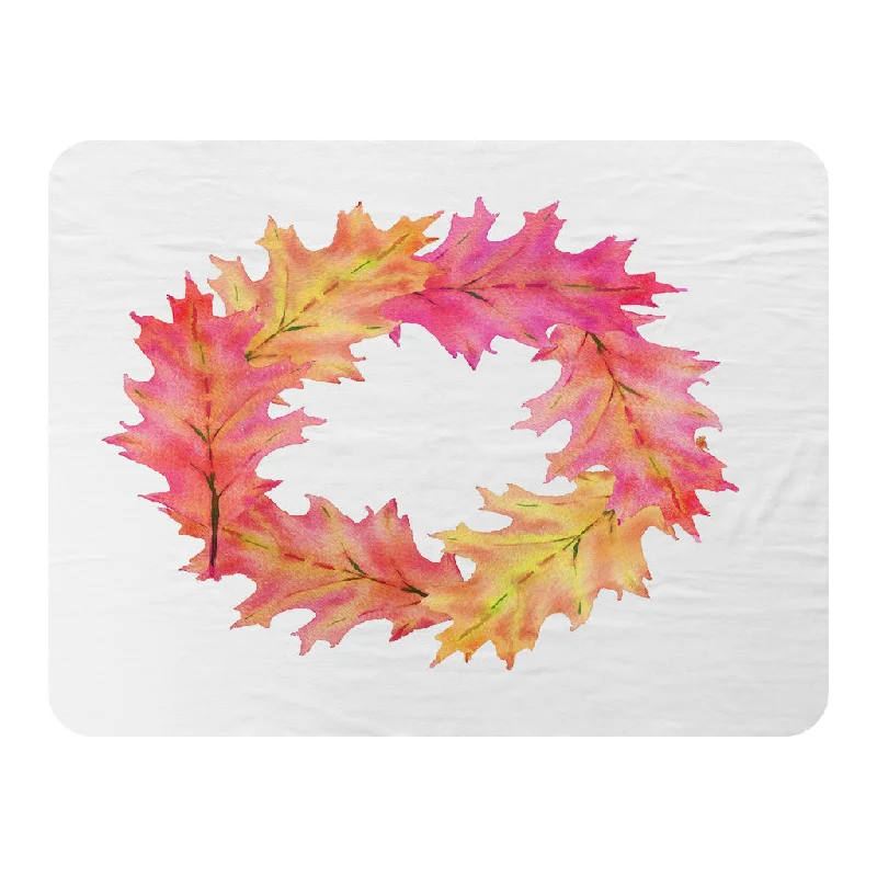 Cotton blankets for breathability and a lightweight feelRecycled polyester blankets for an eco - conscious optionPink & Orange Autumn Reath (Blanket) Cotton blankets for breathability and a lightweight feelRecycled polyester blankets for an eco - conscious optionPink & Orange Autumn Reath (Blanket)