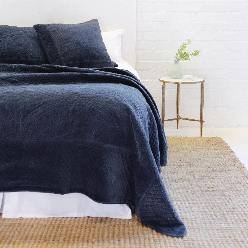 Fleece blankets for a cozy and plush textureAcrylic blankets for a soft and affordable alternativeMarseille Navy Coverlet Collection by Pom Pom at Home Fleece blankets for a cozy and plush textureAcrylic blankets for a soft and affordable alternativeMarseille Navy Coverlet Collection by Pom Pom at Home