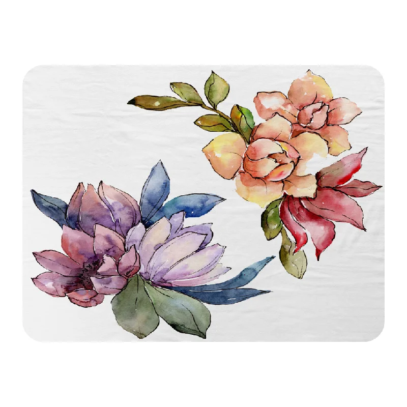 Queen - size blankets for standard - sized bedsCotton blankets for breathability and a lightweight feelRainbow Flowers (Blanket)
