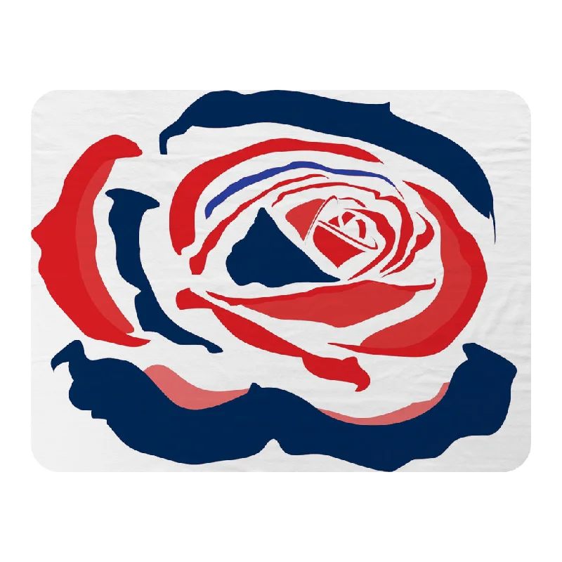 Bamboo fiber blankets with natural antibacterial propertiesKing - size blankets to cover large beds comfortablyRed & Blue Rose Print (Blanket)