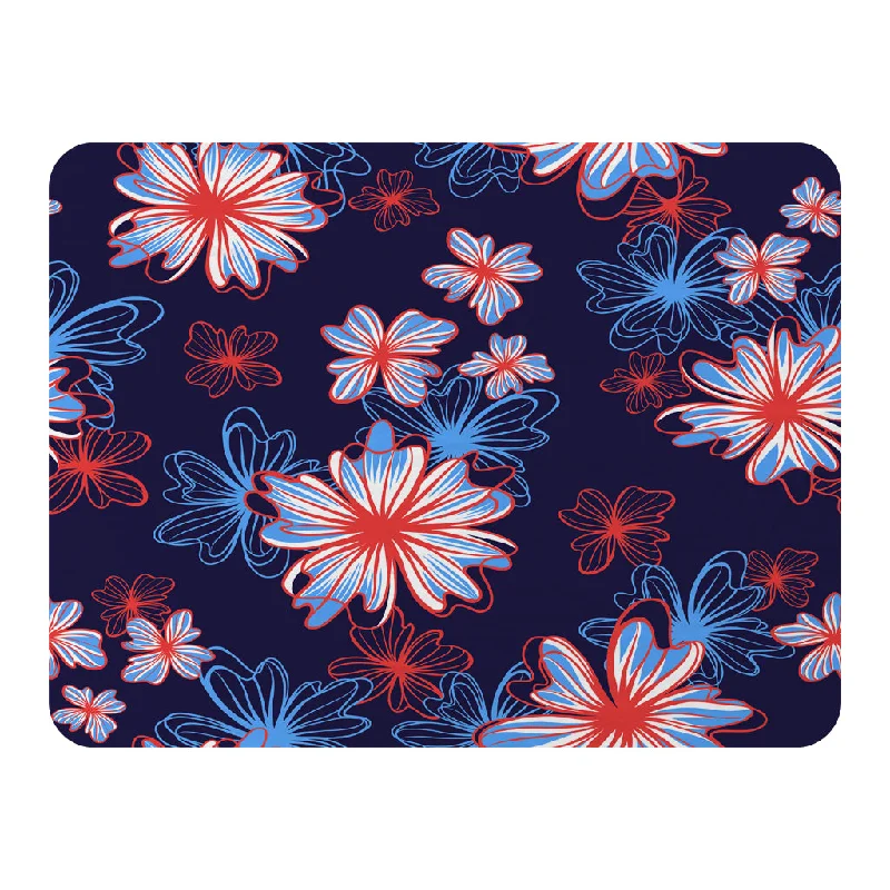 Rayon from bamboo blankets for a silky and breathable feelAcrylic blankets for a soft and affordable alternativeRed, White & Blue Flower Print (Blanket)