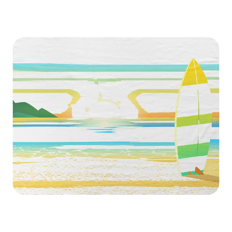 Queen - size blankets for standard - sized bedsAlpaca wool blankets for a hypoallergenic and warm optionSurf Board On Beach (Blanket) Queen - size blankets for standard - sized bedsAlpaca wool blankets for a hypoallergenic and warm optionSurf Board On Beach (Blanket)