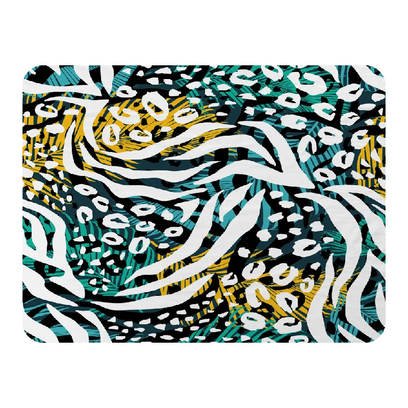 Synthetic fiber blend blankets for a budget - friendly choiceKing - size blankets to cover large beds comfortablyTropical Leaves & Animal Print (Blanket)