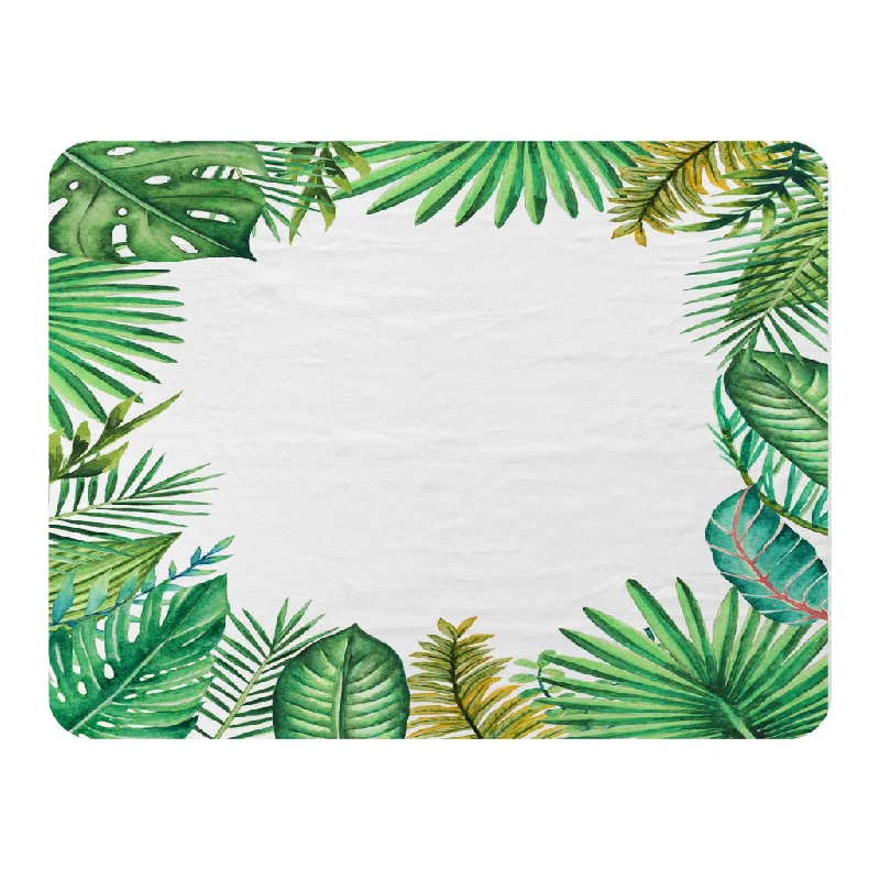 Recycled polyester blankets for an eco - conscious optionCotton blankets for breathability and a lightweight feelTropical Leaves (Blanket)