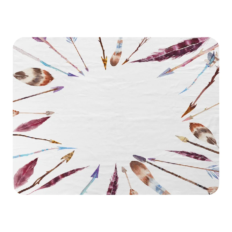 Linen blankets with a rustic and textured lookChenille blankets with a thick and fuzzy textureWatercolor boho chic with feathers and arrows (Blanket)
