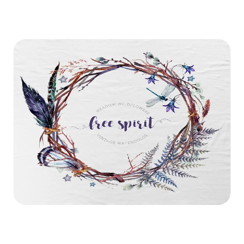 Microfiber blankets that are durable and easy to care forCashmere blankets for ultimate softness and luxuryWatercolor Boho wreath (Blanket)